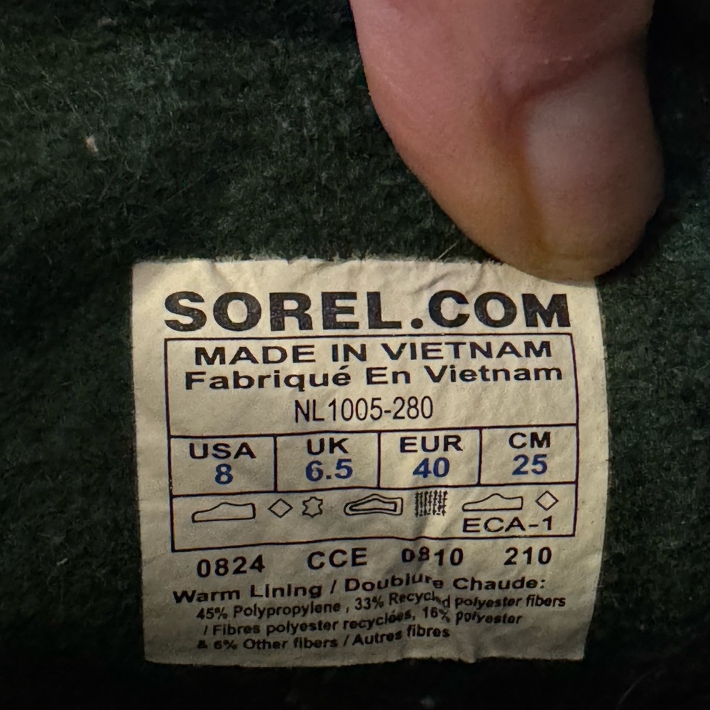 Sorel Caribou Buff Suede Waterproof Winter Snow Boots NL 1005-280 Women's Size 8 - Picture 6 of 7